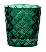 Criss Cross Glass Nightlight Tealight Holder Green (Pack of 12)
