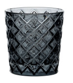 Criss Cross Glass Nightlight Tealight Holder Grey (Pack of 12)