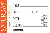 Food Rotation Label Item/Date/Use By - Saturday (Pack of 500)