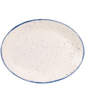 Churchill Stonecast Hints Indigo Blue Oval Plate 25.4cm/10" (Pack of 12)	