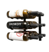 Wall Mounted Wine Rack 9 Bottles - Black Metal