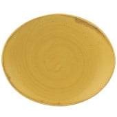 Churchill Stonecast Mustard Yellow Oval Coupe Plate 16 x 19.2cm/6.25 x 7.5" (Pack of 12)"