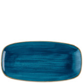 Churchill Stonecast Java Blue Chefs Oblong Plate 29.8 x 15.3cm/11.6875 x 6" (Pack of 12)