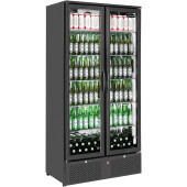 Sterling Pro SP220-BK Double Door Black Upright Bottle Cooler 458L