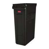 Rubbermaid Slim Jim Bin Waste Container Venting Channels 87 Litre Black