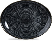 Studio Prints Homespun Charcoal Oval Coupe Plate 31.7x25.5cm
