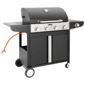Buffalo Commercial BBQ 4 Burner with Side Hob LPG Gas