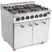 Buffalo 6 Burner Oven Range NAT/LPG Gas