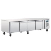 Polar U-Series Low Height Chef Base Commercial Fridge Four Door 262 Litre