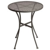 Bolero Round Steel Patterned Bistro Table Grey 600mm