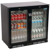 Polar Back Bar Bottle Cooler Beer Fridge Double Door Hinged 198 Litre