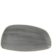 Stonecast Grey Geo Chefs Plate 13.75 x 7.25 Inch