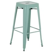 Bolero Bistro Metal High Stools Olive Green (Pack of 4)
