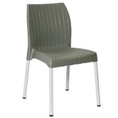 Bolero Elements Polypropylene Rattan Side Chairs Olive Green (Pack of 4)