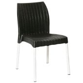 Bolero Elements Polypropylene Rattan Side Chairs Black (Pack of 4)