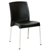 Bolero Elements Polypropylene Plain Side Chairs Black (Pack of 4)