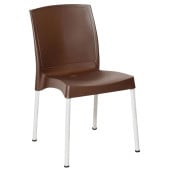 Bolero Elements Polypropylene Plain Side Chairs Dark Brown (Pack of 4)