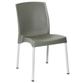 Bolero Elements Polypropylene Plain Side Chairs Olive Green (Pack of 4)