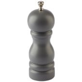 Grey Rubber Wood Pepper Mill 6"