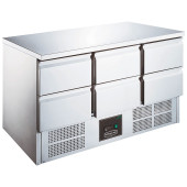 Sterling Pro 6 Drawer Counter Fridge Stainless Steel 368 Litres