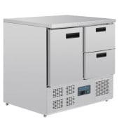Polar 1 Door and 2 Drawer Counter Fridge 240 Litre