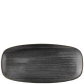 Churchill Stonecast Raw Black Chefs Oblong Plate 12.7 x 26.9cm/5 x 10.6" (Pack of 12)