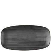 Churchill Stonecast Raw Black Chefs Oblong Plate 15.3 x 29.8cm/6 x 11.7" (Pack of 12)