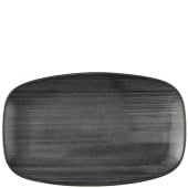 Churchill Stonecast Raw Black Oblong Chefs Plate 12.1 x 20cm/4.75 x 7.8" (Pack of 12)