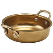 GenWare Gold Vintage Steel Round Dish 13.5 x 3.75cm (Pack of 6)