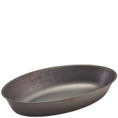 GenWare Black Vintage Steel Oval Dish 17.5 x 11cm (Pack of 6)