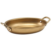 GenWare Gold Vintage Steel Oval Dish 18.5 x 13.5cm (Pack of 6)