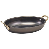 GenWare Black Vintage Steel Oval Dish 20.75 x 15.75cm (Pack of 6)