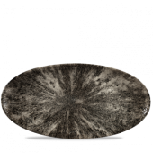 Churchill Studio Prints Stone Quartz Black Oval Plate 13.75x6.75"