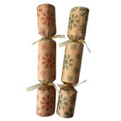 9" Snowflake Swirl Kraft Red/Green Crackers (Pack of 100)