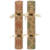 9" Snowflake Swirl Kraft Red/Green Crackers (Pack of 100)