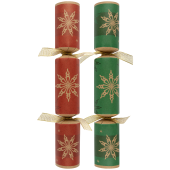 10" Christmas Stars Kraft Red/Green Crackers (Pack of 100)
