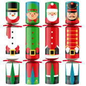 8" Childrens Mixed Box Christmas Crackers (No Snap) with Puzzles (Pack of 100)