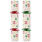 9" Festive Joy White Mixed Box Christmas Cracker with Puzzles (Pack of 100)