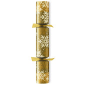11" Snowflake Gold Christmas Cracker with Christmas Quiz (Pack of 100)