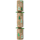 11" Festive Forest Kraft Christmas Crackers with Christmas Quiz (Pack of 100)