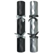 14" Diamond Black/Silver Mixed Box Christmas Cracker with Gift (Pack of 25)
