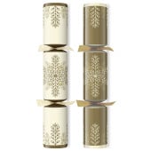 14" Winter Crystal Christmas Cracker Gold /Cream with Gift (Pack of 25)