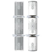 14" Winter Crystal Silver/White Christmas Cracker with Gift (Pack of 25)