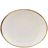 Stonecast Barley White Oval Coupe Plate 19.2x16cm