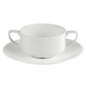 Porcelite Connoisseur Soup Cup Handled 25cl/8oz x6