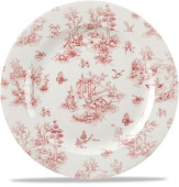 Vintage Prints Cranberry Toile Profile Plate 12"