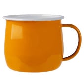 Enamel Belly Mug Yellow 375ml (Pack of 6)