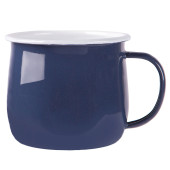 Enamel Belly Mug Navy 375ml (Pack of 6)