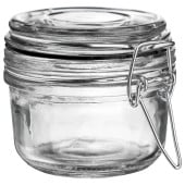 Glass Storage Jar Black Seal 125ml (Pack of 6)