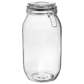 Glass Storage Jar Black Seal 2 Litre (Pack of 6)
